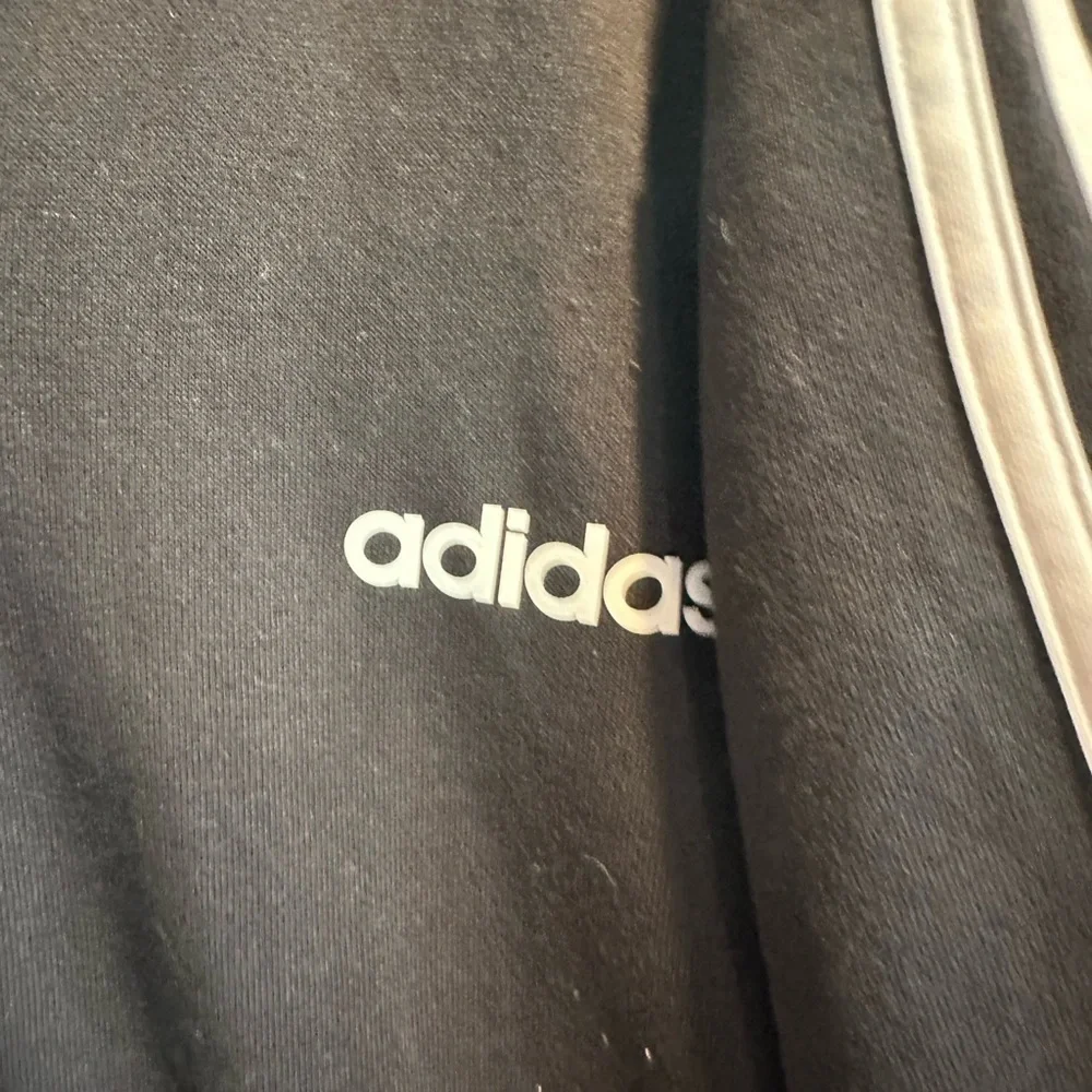 Adidas Men's Black and White Zip-Up Jacket